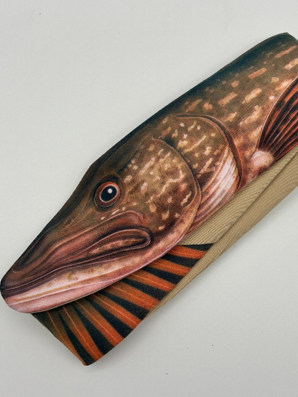 Vintage Ralph Marlin Neck Tie Northern Pike Fish 1986 USA Novelty